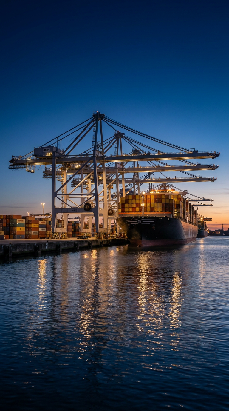 Container vessel handled at the MPET terminal, Antwerp