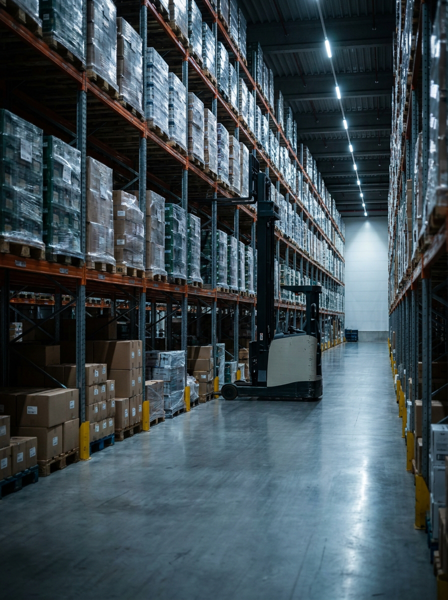 Interior of Detraco's bonded duty-free warehouse